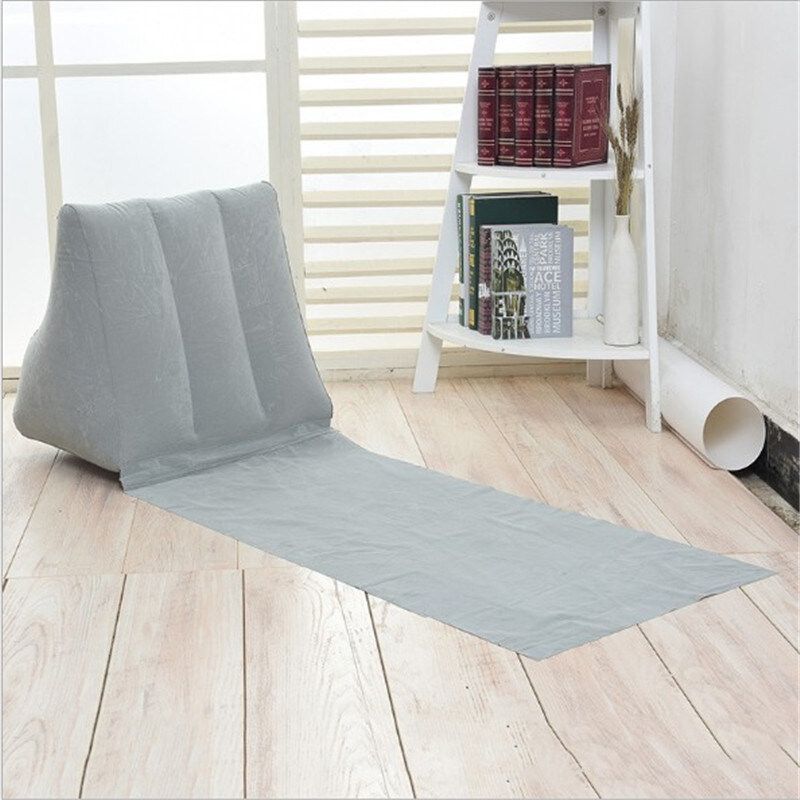 Outdoor Travel Inflatable Triangle Cushion Fashion Leisure PVC Flocking Triangle Beach Mat Picnic Mat Grass Cushion Indoor Floor Cushion Grey