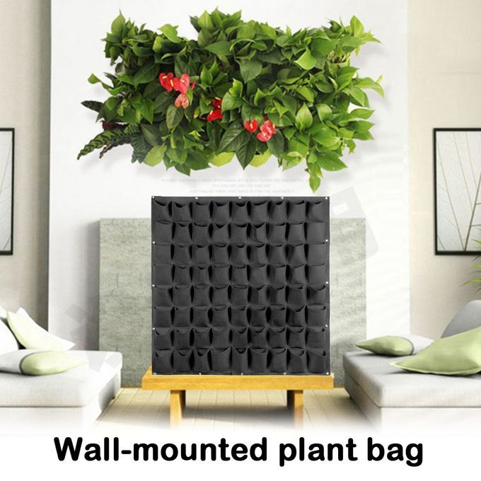 Plants Grow Bags Wall Mount Planter For Yard Garden Home-Black&72