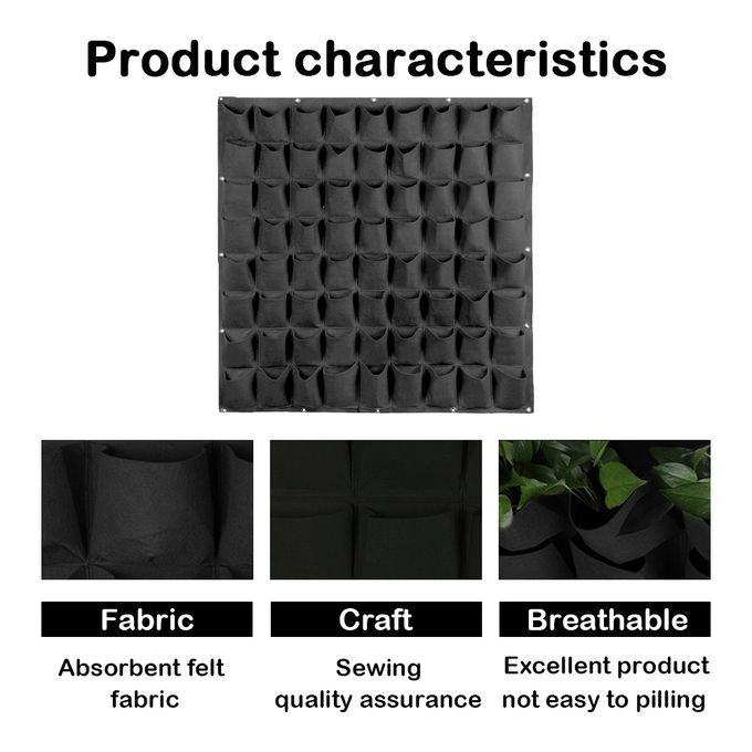 Plants Grow Bags Wall Mount Planter For Yard Garden Home-Black&72
