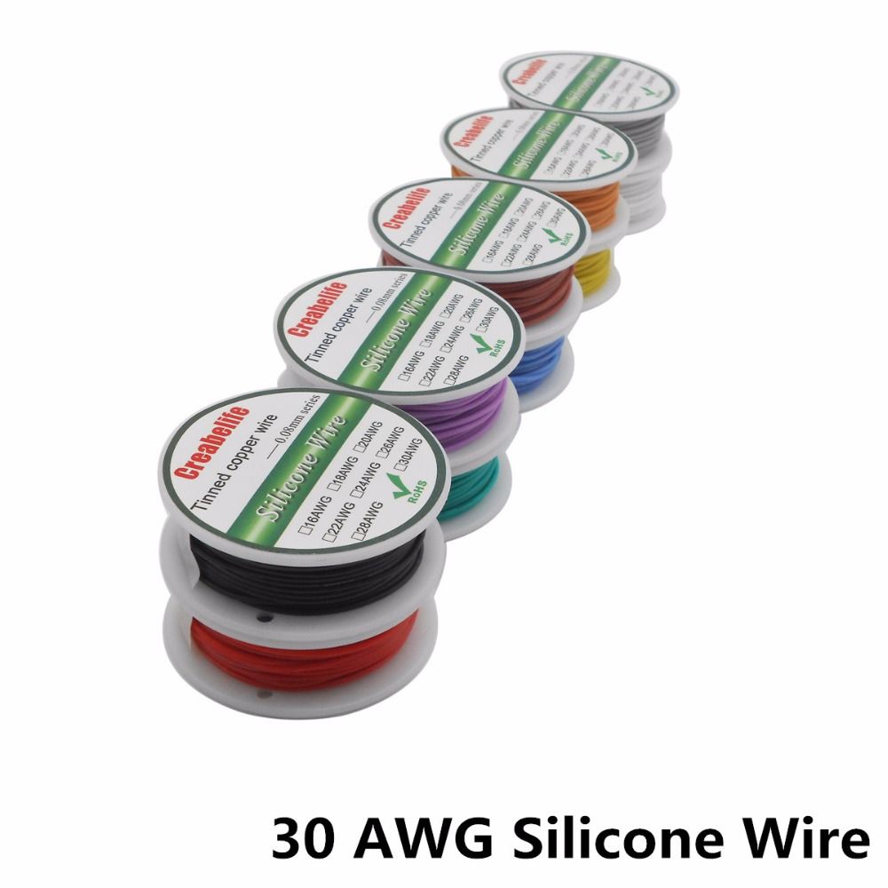 10m 30 AWG OD 1.1mm Flexible Silicone Wire RC Cable Line
