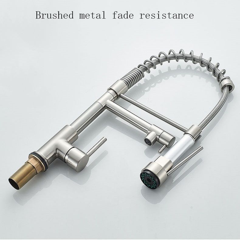 Kitchen Rotatable Spring Faucet  , Specification: Brushed
