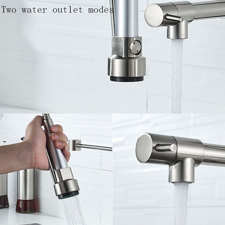 Kitchen Rotatable Spring Faucet  , Specification: Brushed