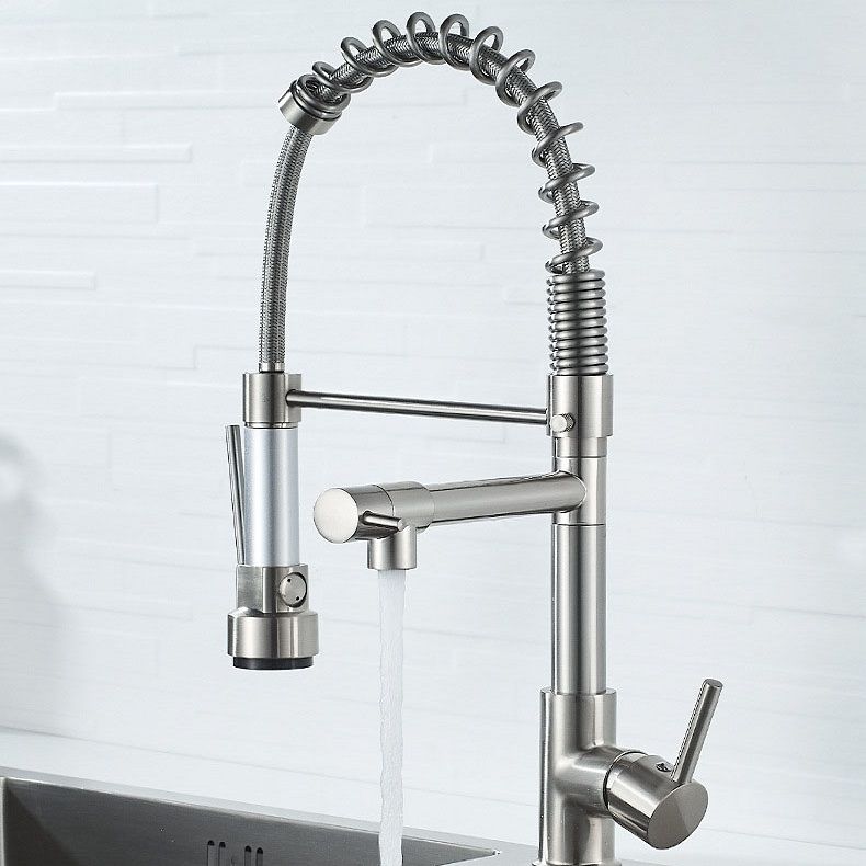 Kitchen Rotatable Spring Faucet  , Specification: Brushed