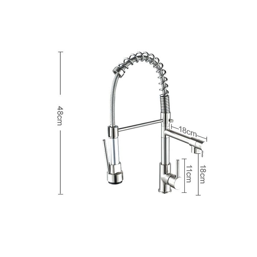 Kitchen Rotatable Spring Faucet  , Specification: Brushed