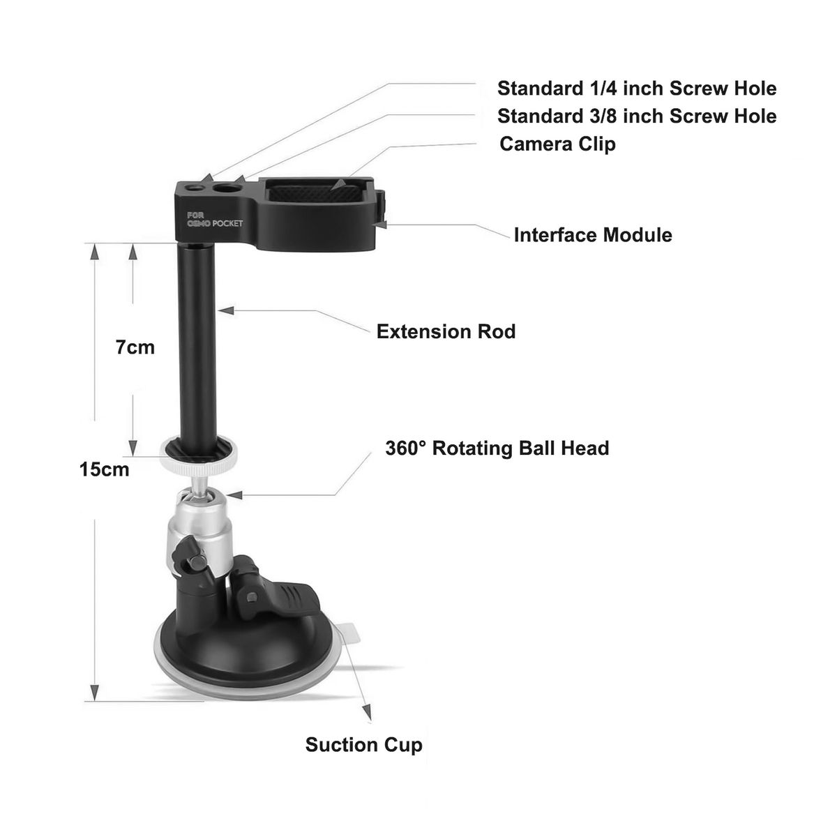 Camera Car Bracket Suction Cup Holder Windshield Mount Stand