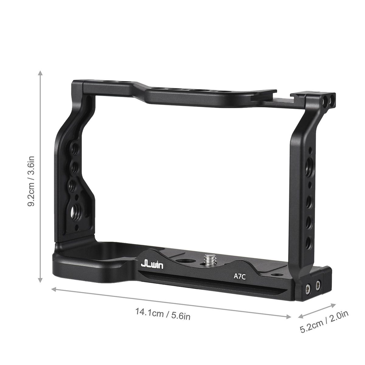 JLwin Protective Camera Cage Aluminum Alloy with Quick Release Plate Cold Shoe Mount Magnetic Wrench Slot Numerous 1/4in And 3/8in Threaded Holes Compatible with Sony Alpha 7C Camera