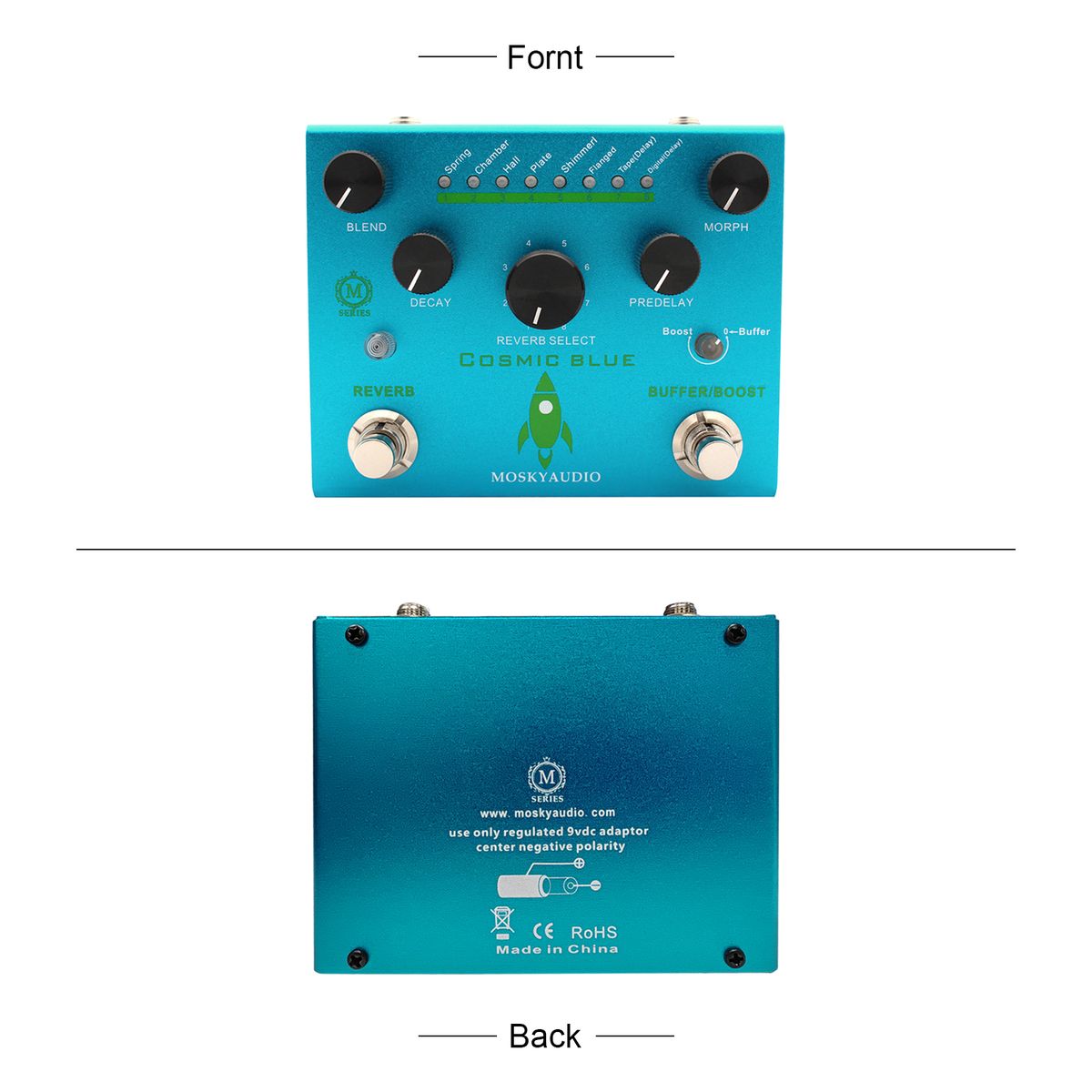MOSKYAudio Guitar Effect Pedal Digital Reverb With