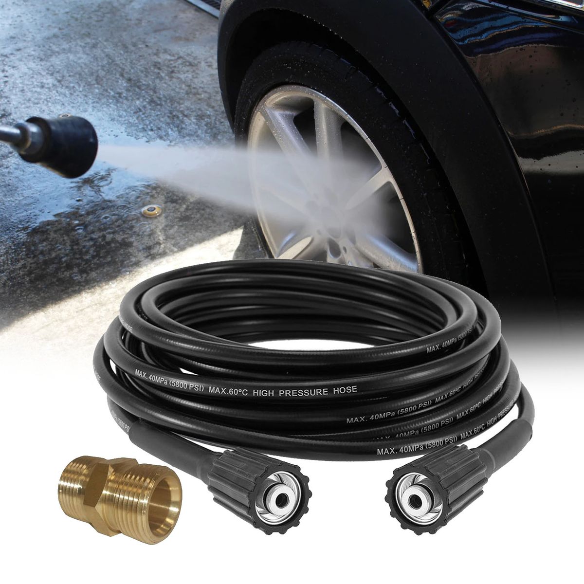 Pressure Washer Replacement Extension Hose 50FT 5800PSI With