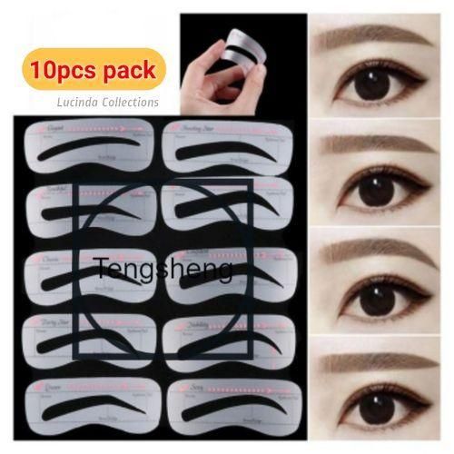 10Pcs Eyebrow Models Stencil Grooming Card Shaper
