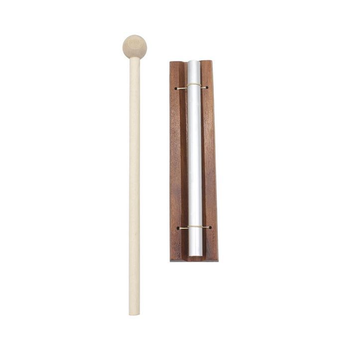 Chime On Wooden Base W/ Mallet Single Rod For Yoga Meditation Energy
