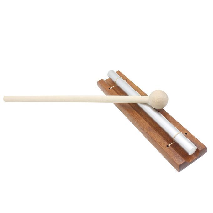 Chime On Wooden Base W/ Mallet Single Rod For Yoga Meditation Energy