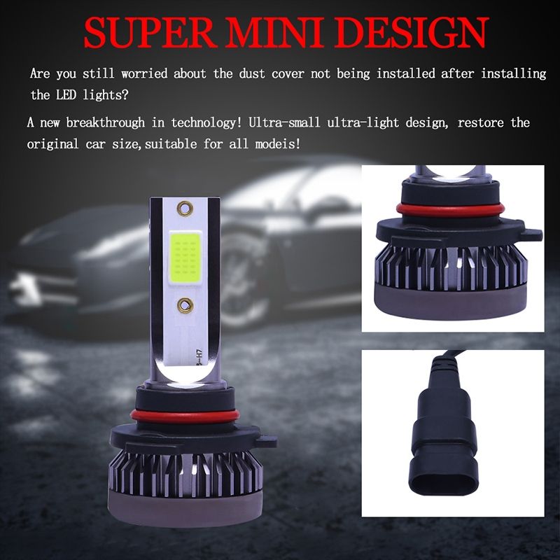 2 PCS H3 Mini COB LED Headlight Lamps / Fog Light
