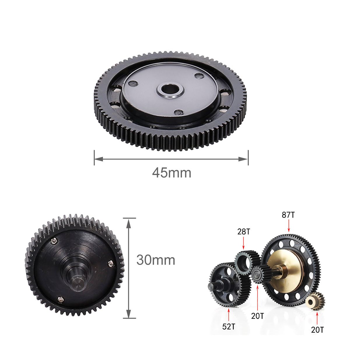Hardened Steel Gearbox Transmission Gears With Motor Gear