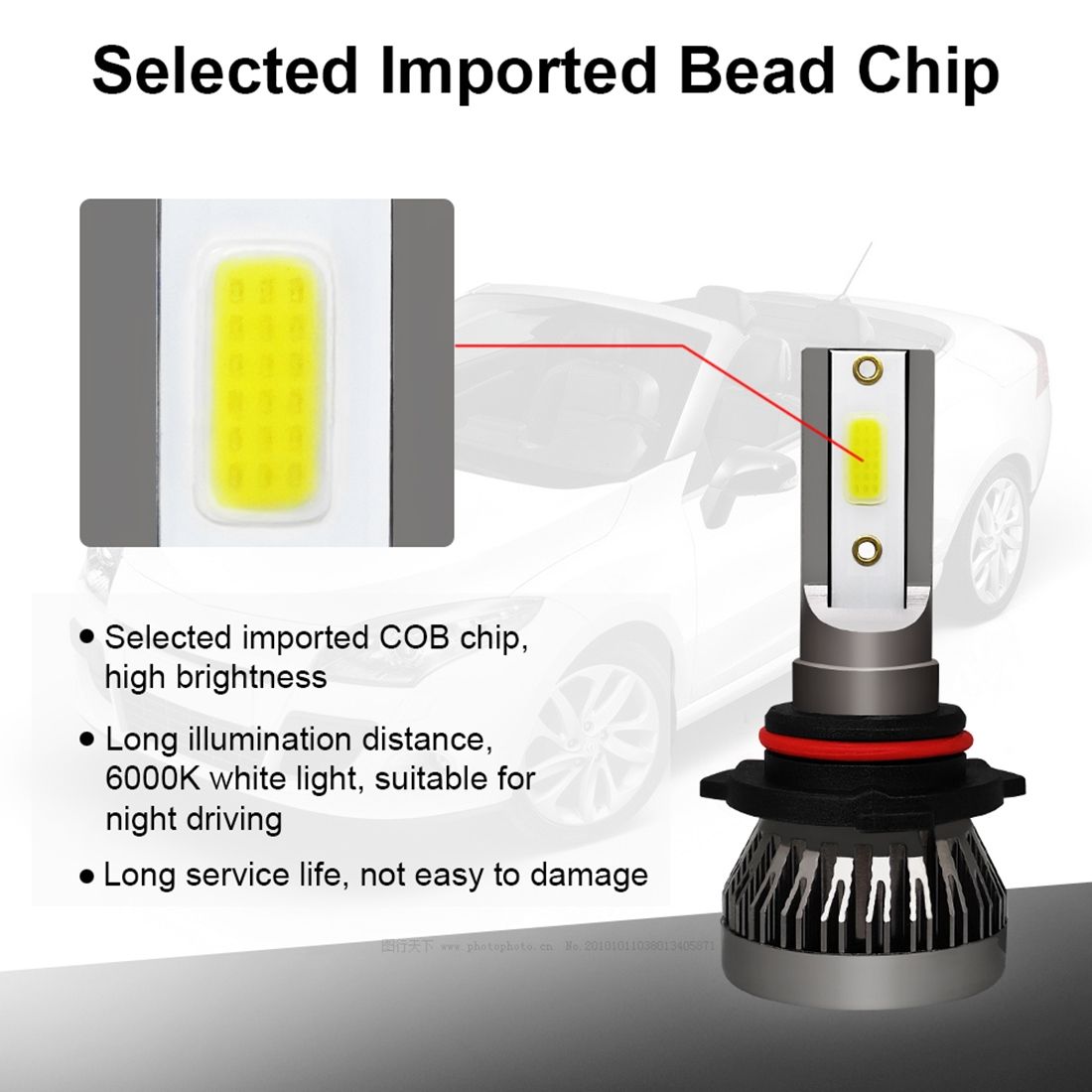 2 PCS 9005 / HB3 / H10 IP68 Mini LED Headlight