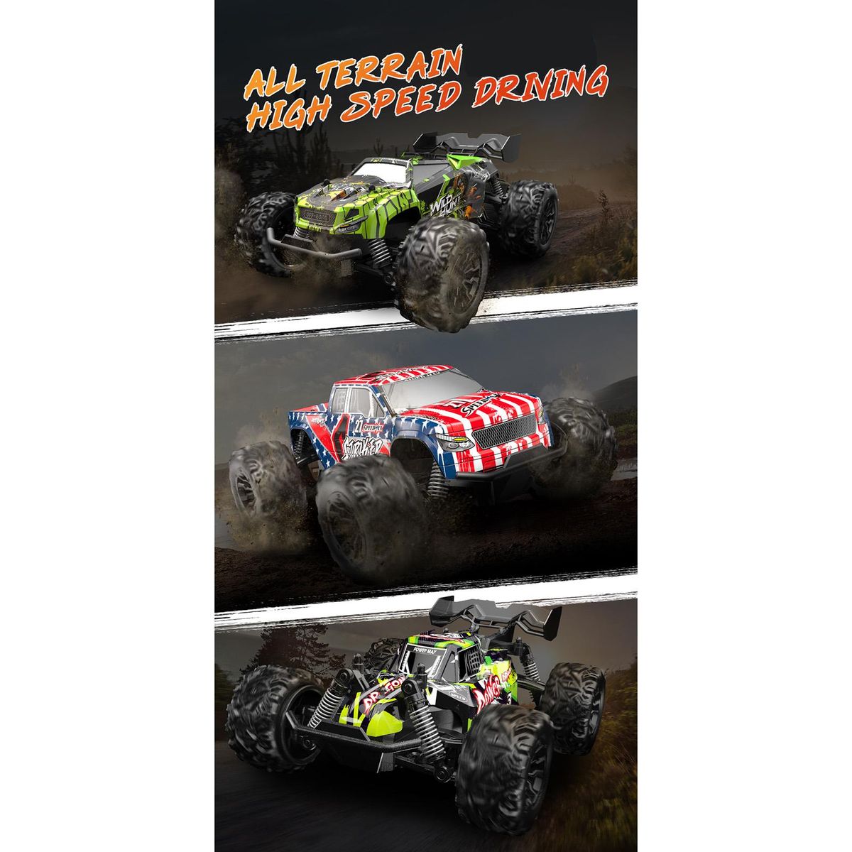 Remote Control Car, 1:20 Scale 2.4GHz Remote Control Racing Car 4-Wheel-Drive High-Speed Off-Road Vehicle Red