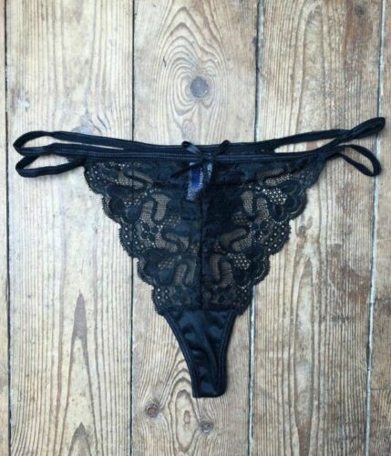 Black Underwired Lightly Padded Lace Bra & Thong Set