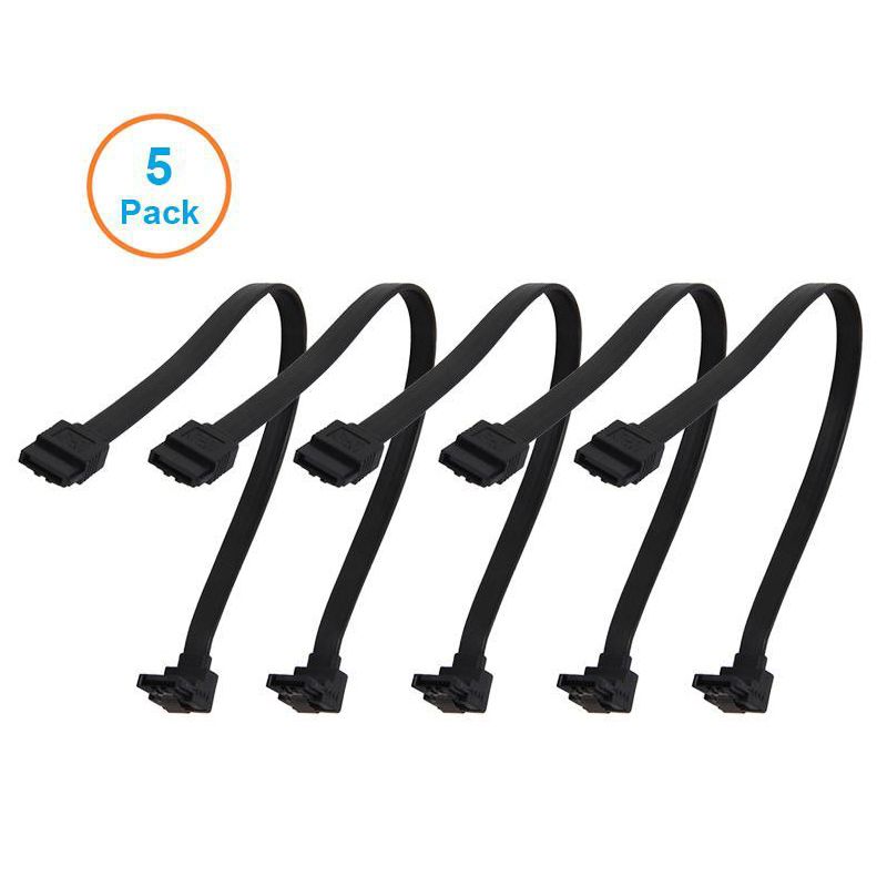 5pcs 10CM SATA 3.0 Harddrive 6Gb/s Serial ATA DATA Cable 90 Angled 180 Connector SATA3 SATAIII 6Gbps Hard Drive Disk,SSD Adapter-90 Degree-Black