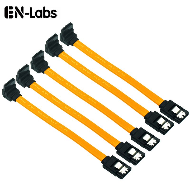 5pcs 10CM SATA 3.0 Harddrive 6Gb/s Serial ATA DATA Cable 90 Angled 180 Connector SATA3 SATAIII 6Gbps Hard Drive Disk,SSD Adapter-90 Degree-Black