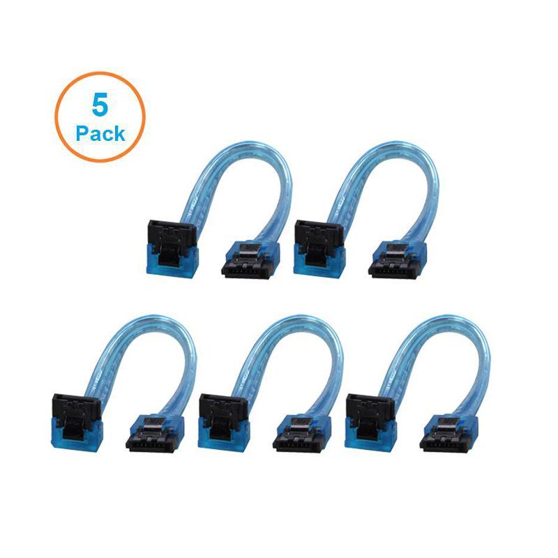 5pcs 10CM SATA 3.0 Harddrive 6Gb/s Serial ATA DATA Cable 90 Angled 180 Connector SATA3 SATAIII 6Gbps Hard Drive Disk,SSD Adapter-90 Degree-Black