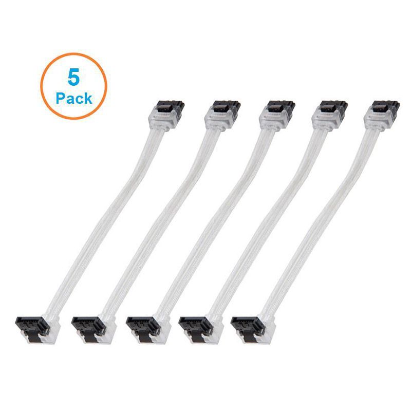 5pcs 10CM SATA 3.0 Harddrive 6Gb/s Serial ATA DATA Cable 90 Angled 180 Connector SATA3 SATAIII 6Gbps Hard Drive Disk,SSD Adapter-90 Degree-Black