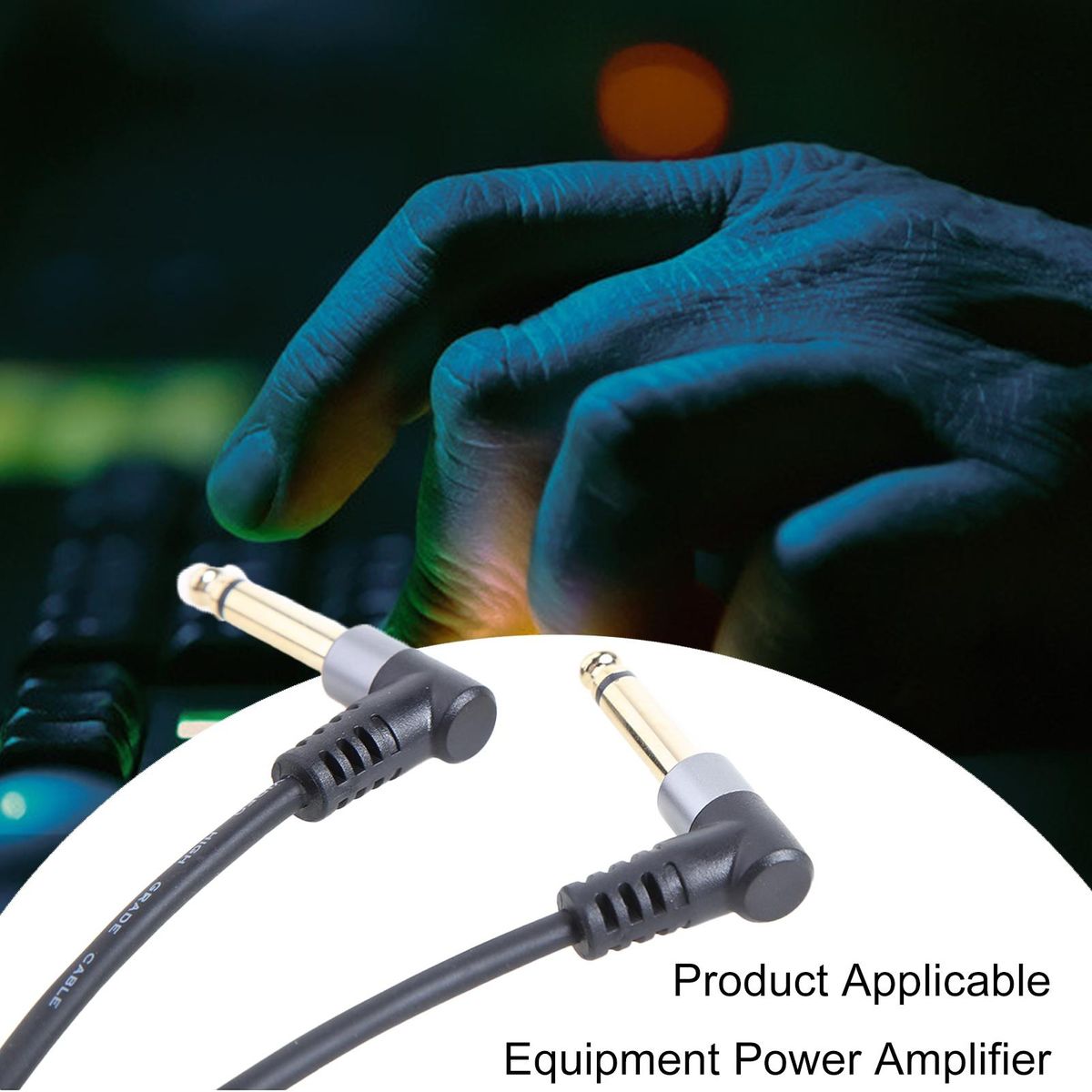 Audio Cable 6.35mm to Double 6.35mm AUX Adapter Cable Black