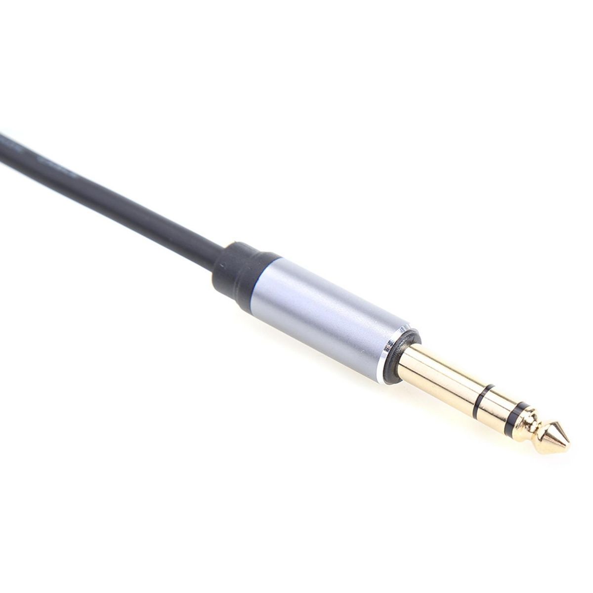 Audio Cable 6.35mm to Double 6.35mm AUX Adapter Cable Black