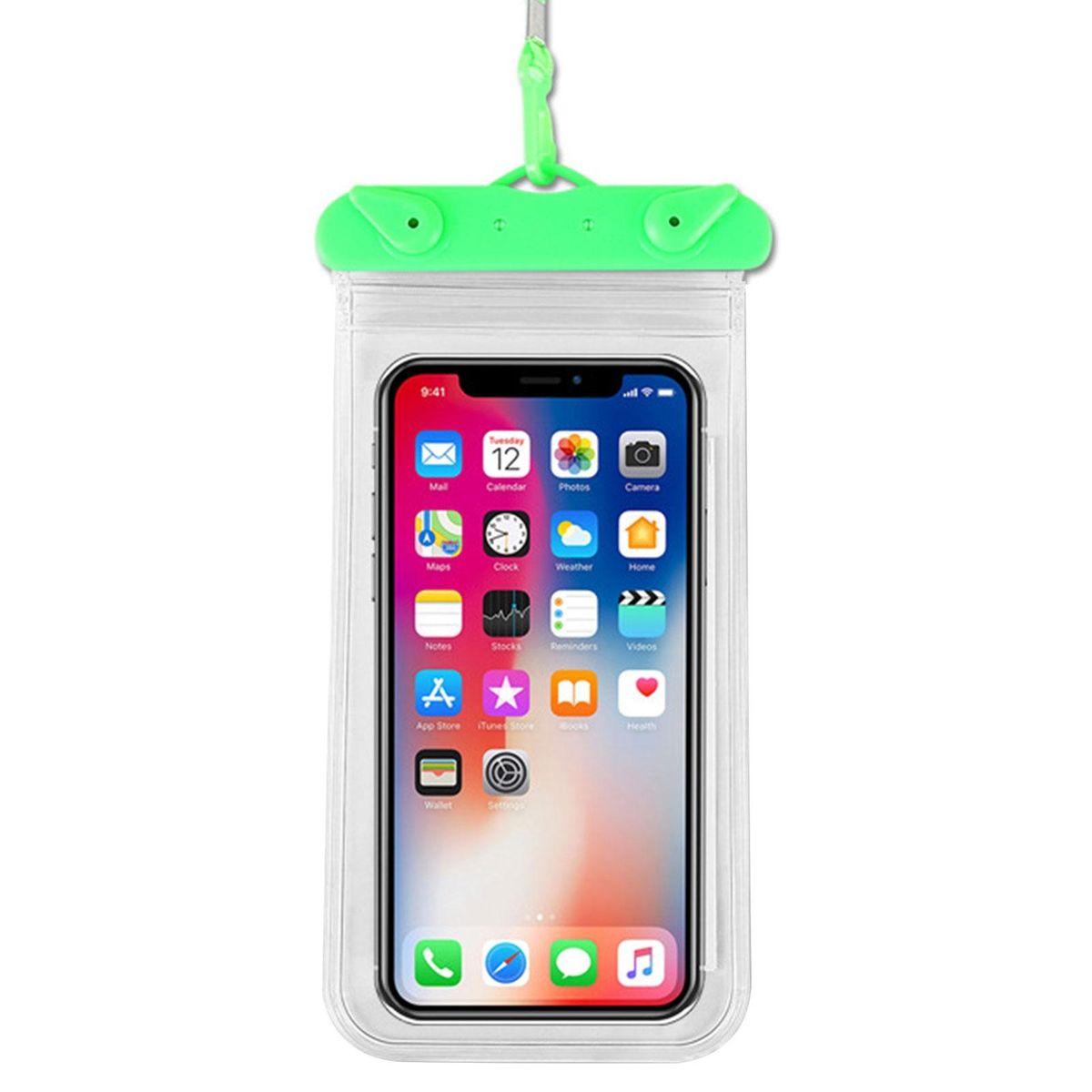 1 Set Mobile Phone Bag Beach Camping Waterproof Phone Bag Green