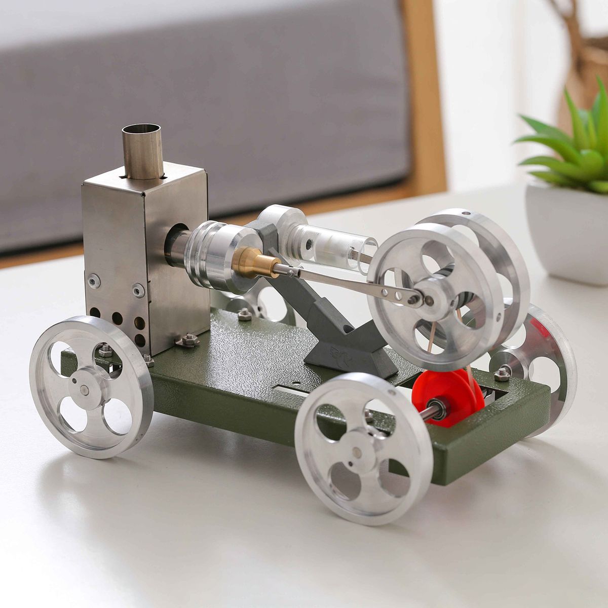 Hot Air Stirling Engine Motor DIY Model Car Vehicle Kit