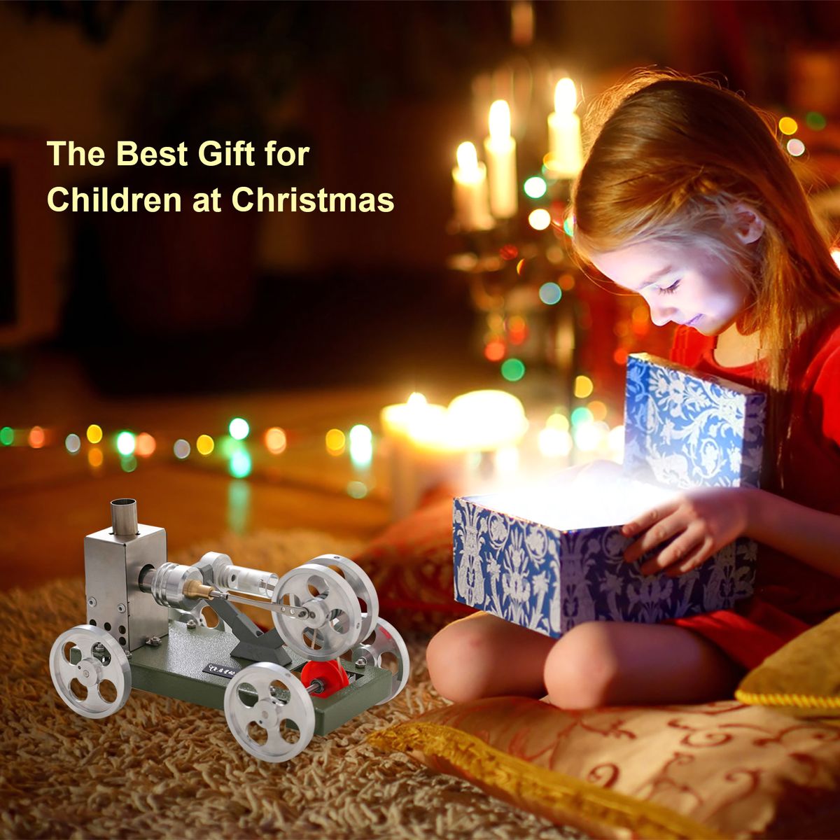 Hot Air Stirling Engine Motor DIY Model Car Vehicle Kit