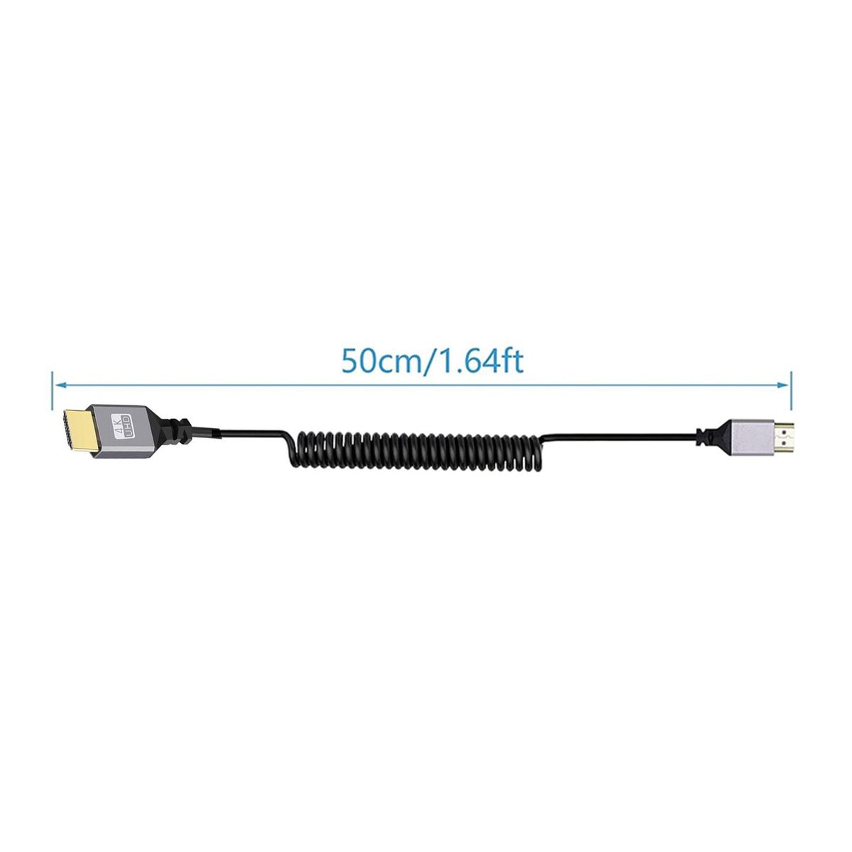 Theater-quality Sound Cable Hd Micro Hdmi to Hdmi 48gbps Retractable Black