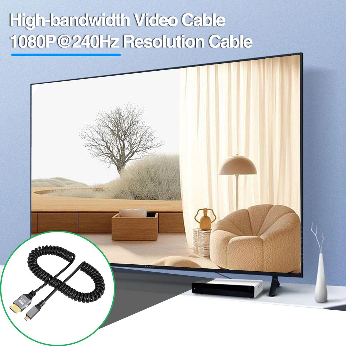 Theater-quality Sound Cable Hd Micro Hdmi to Hdmi 48gbps Retractable Black