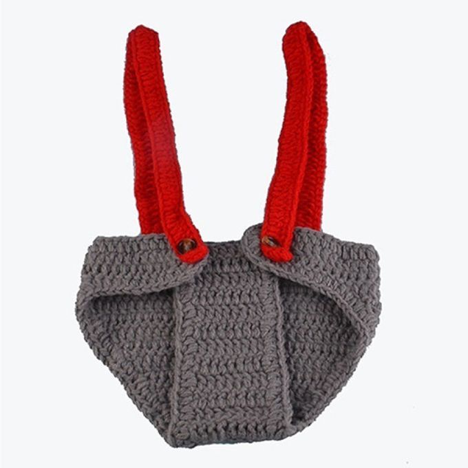 Newborn Baby Girl Boy Lovely Knit Hat + Bow Tie + Overall-