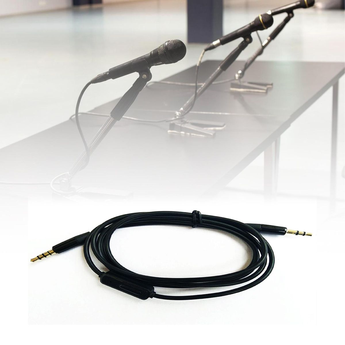 Audio Cable Male to Male AUX Cord Adapter Black
