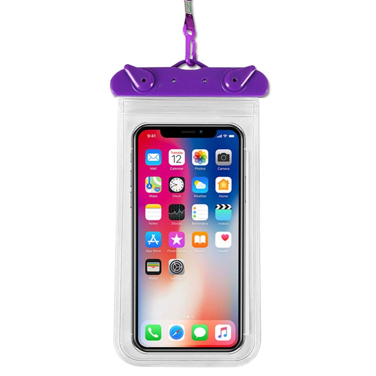 1 Set Mobile Phone Bag Beach Camping Waterproof Phone Bag Purple