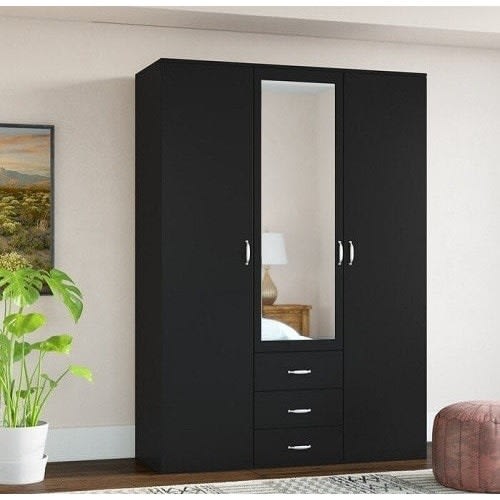 Boa Furnitures-wardrobe With Drawers - Black