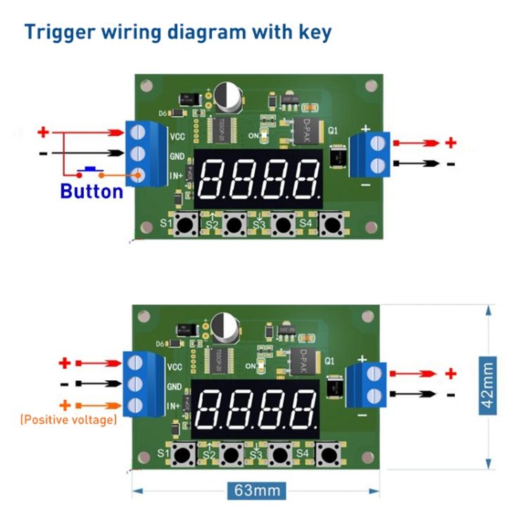 DC 5-30V MOS LED Display Automation Cycle Delay Timer Module