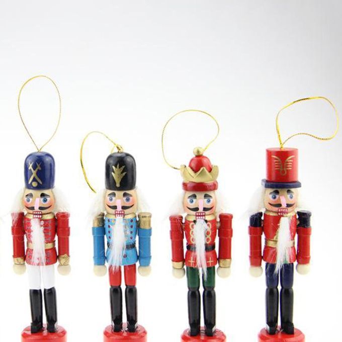 6Pcs Mini Wooden Nutcracker Soldier Ornaments Kit   Gift