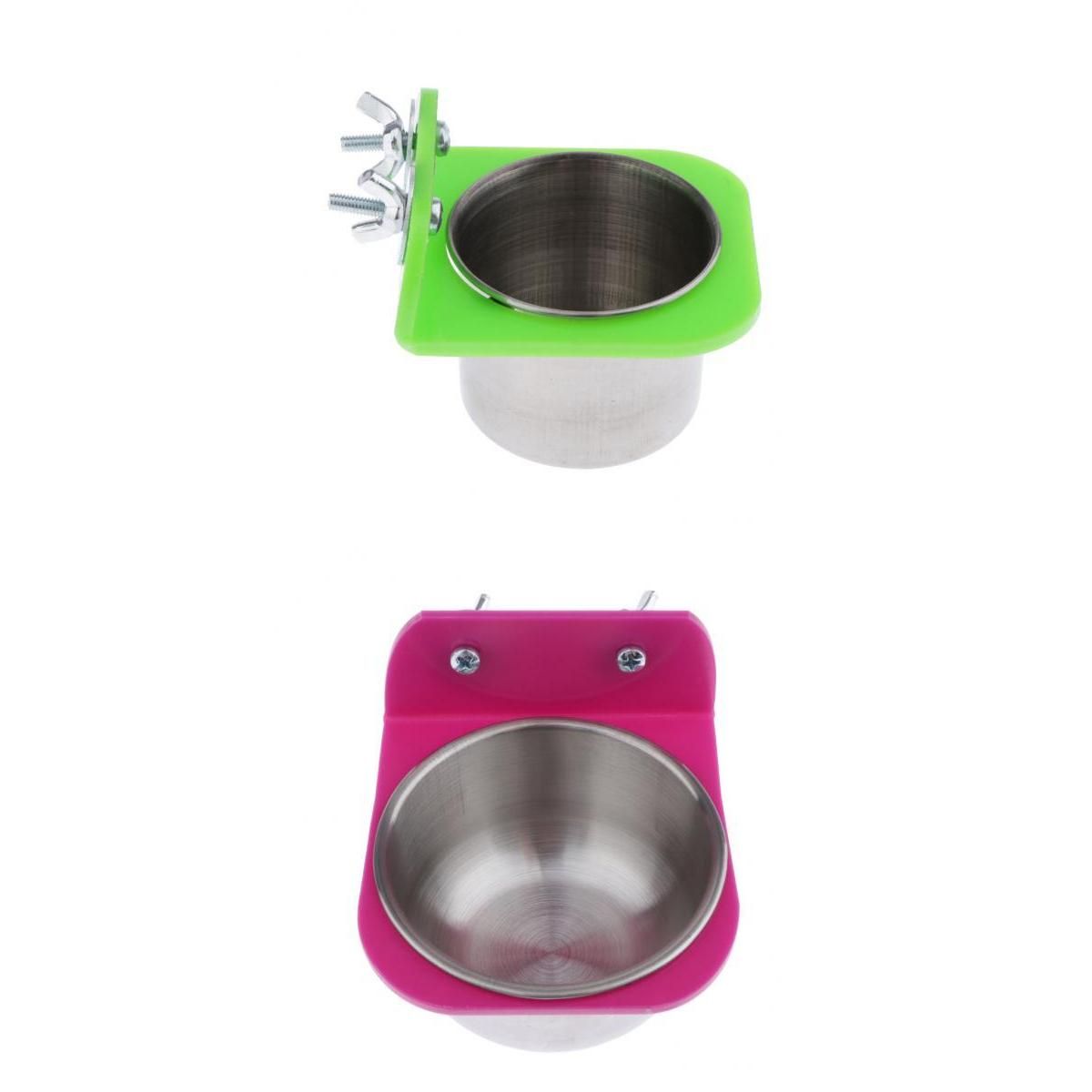2x Bird Bowl With Clamp For Cockatiel Budgies Macaws Finch