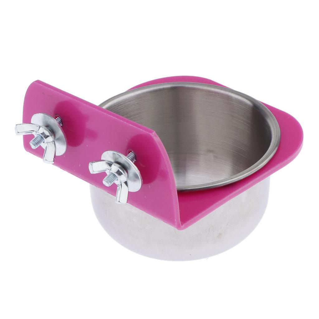 2x Bird Bowl With Clamp For Cockatiel Budgies Macaws Finch