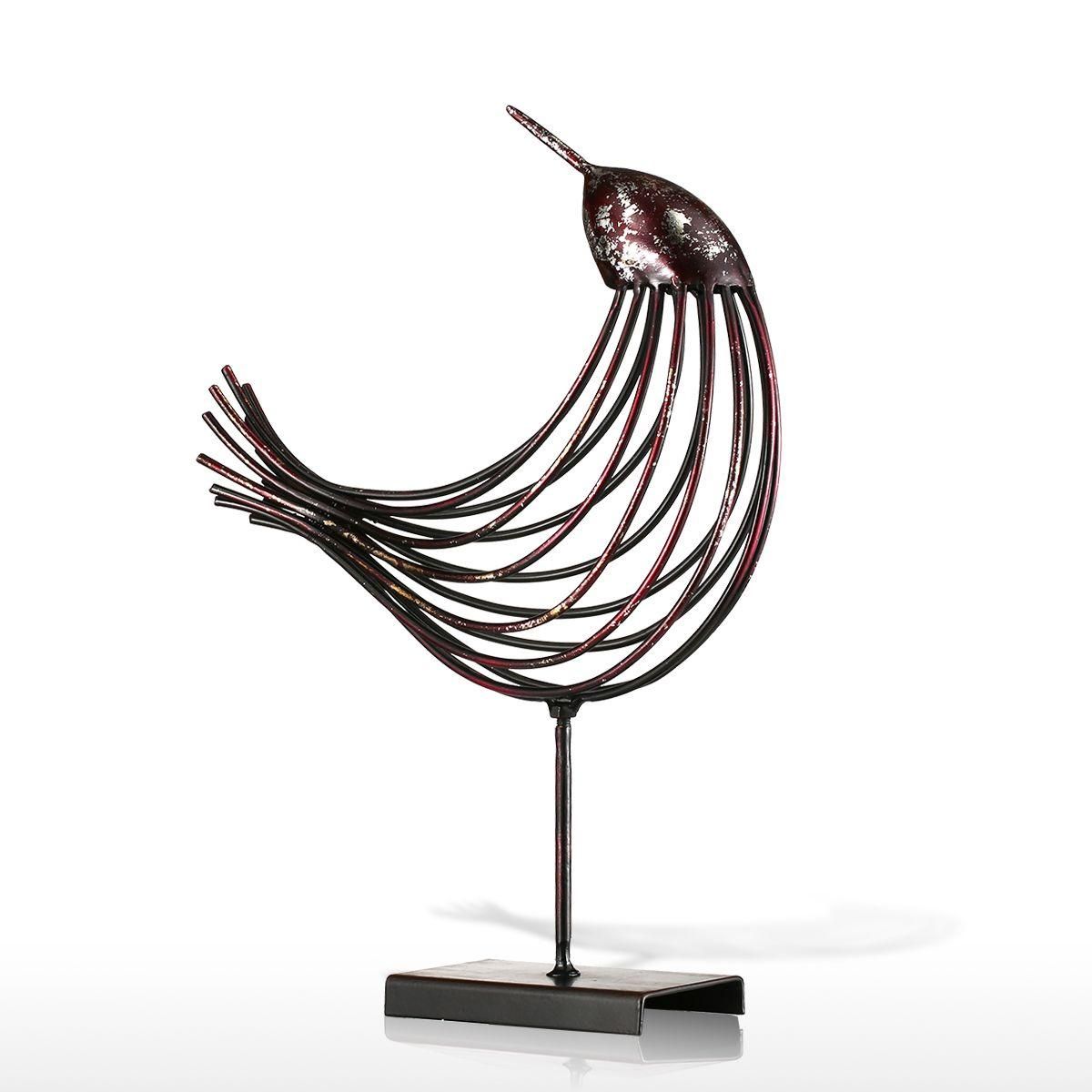 Iron Wire Bird Tooarts Metal Sculpture Home Decoration Creative Sculpture Bird