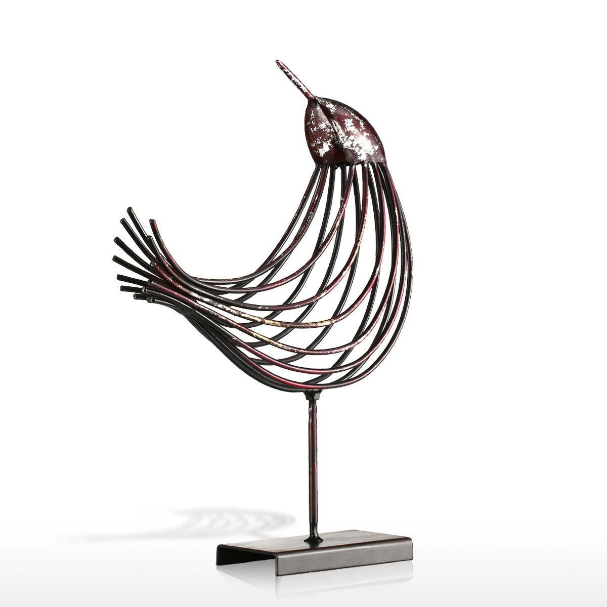 Iron Wire Bird Tooarts Metal Sculpture Home Decoration Creative Sculpture Bird