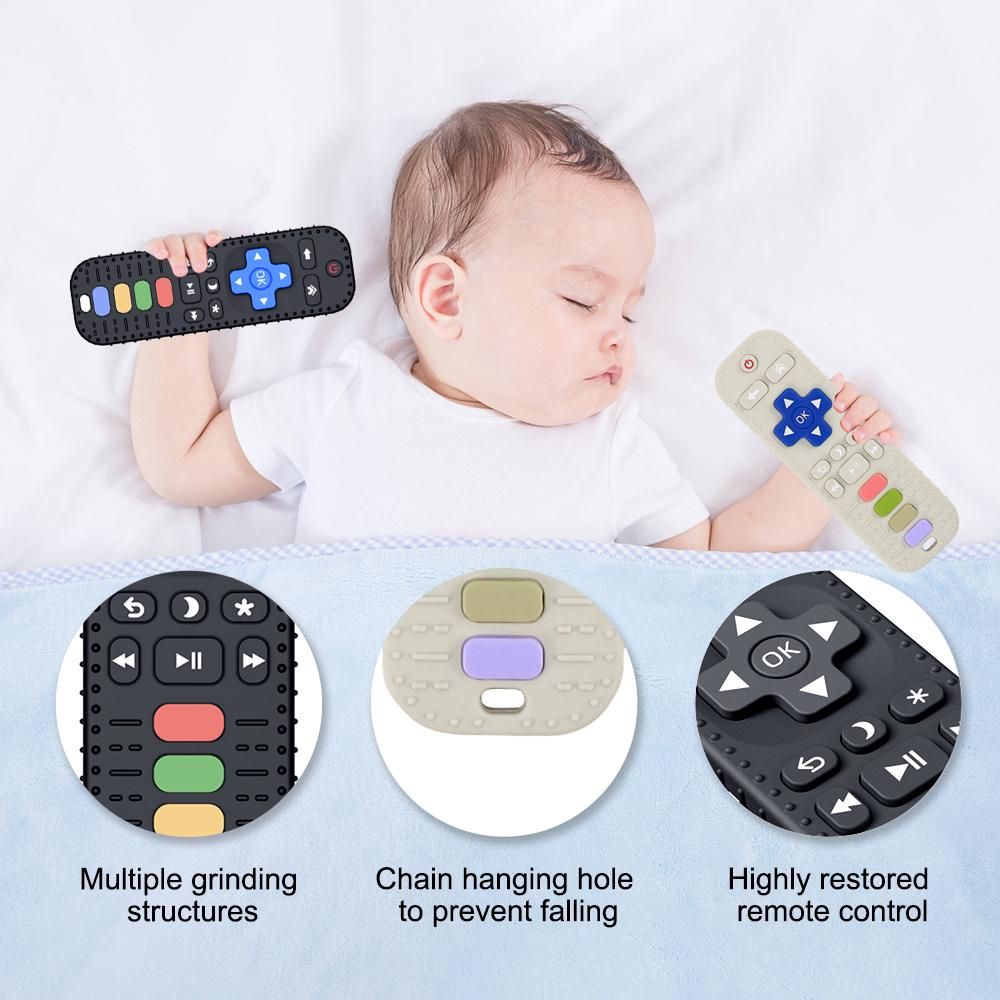Silicone Baby Teether Remote Control Teether Teething Toys Soft Teething Pacifier for Infants