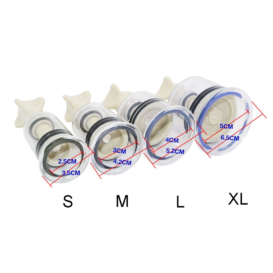 Twist Cupping Easy Body Enlarger Cups Plastic Suction Pieces Vacuum Suction Massage Fetish Nipple Enhancer 4 Set Enlarger