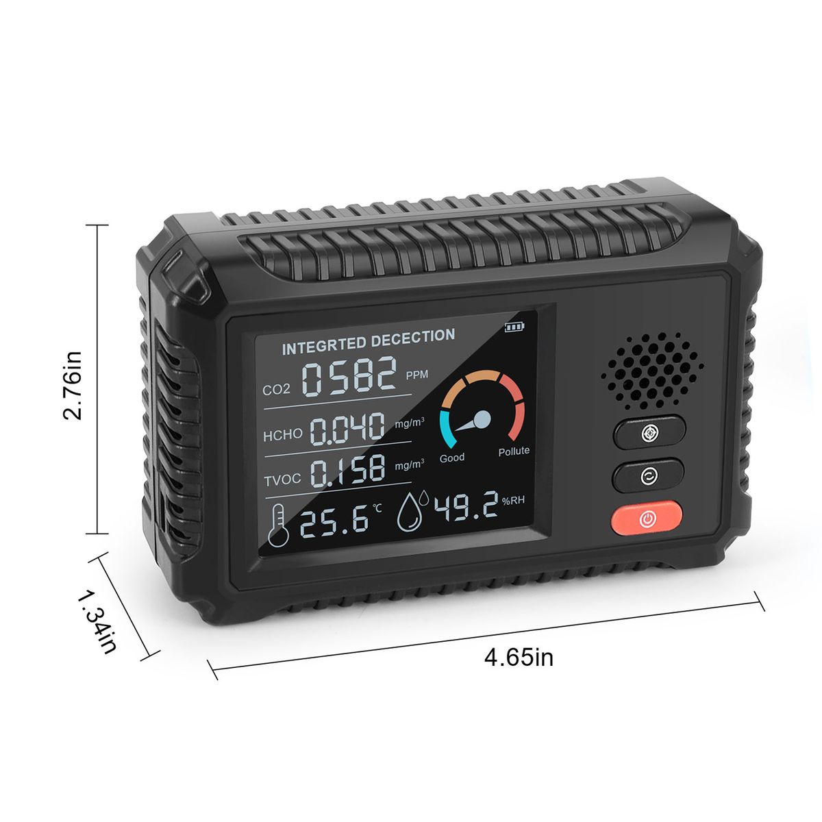5 In 1 Multifunctional Air Quality Detector LCD Big Screen