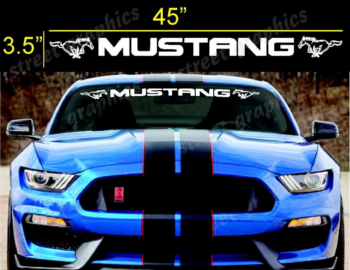For Ford Mustang Bold Text GT Windshield Logo Text