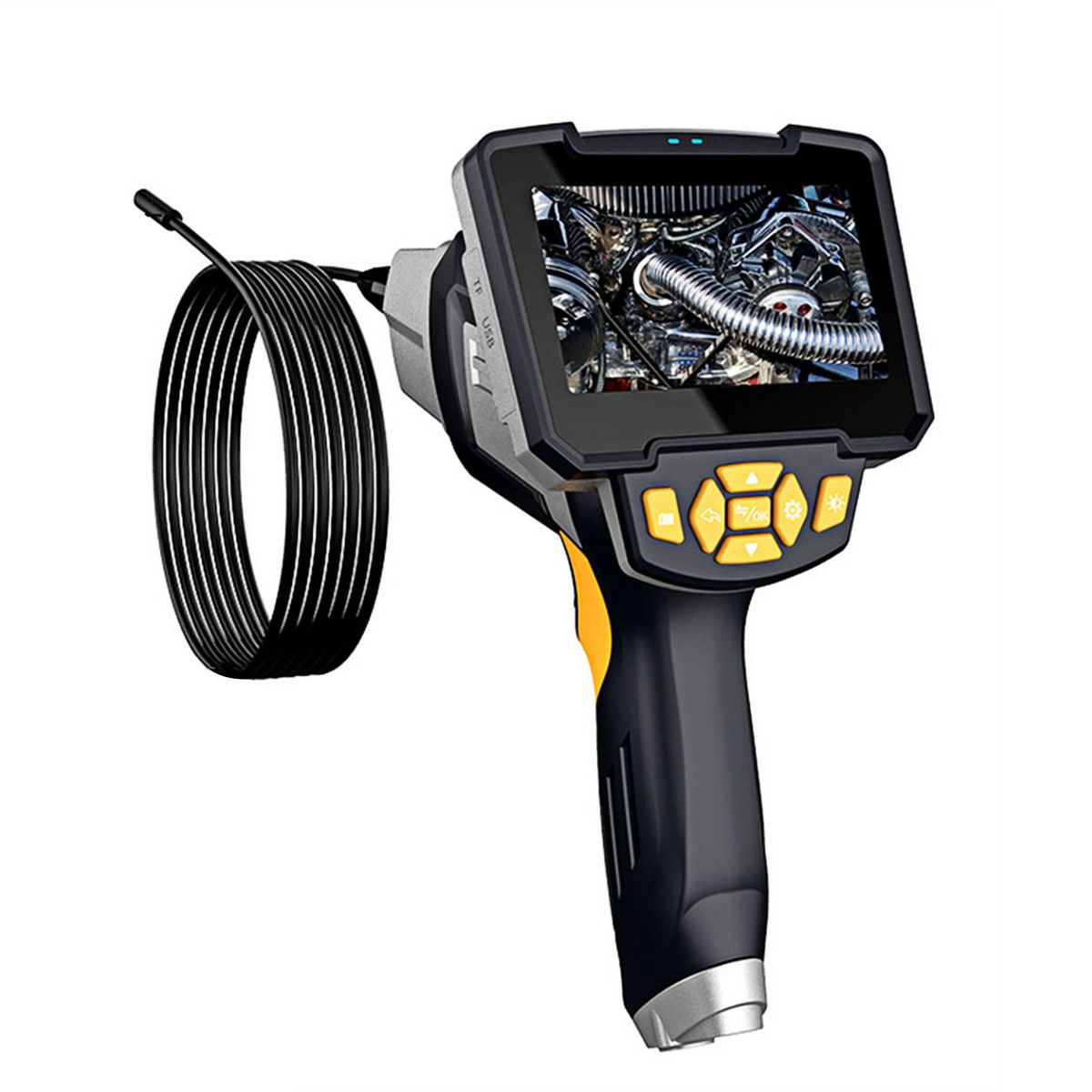 Industrial Endoscope With 8mm Automotive  Camera Waterproof LED Light 4.3 Inch Screen 1080P Digital Borescope