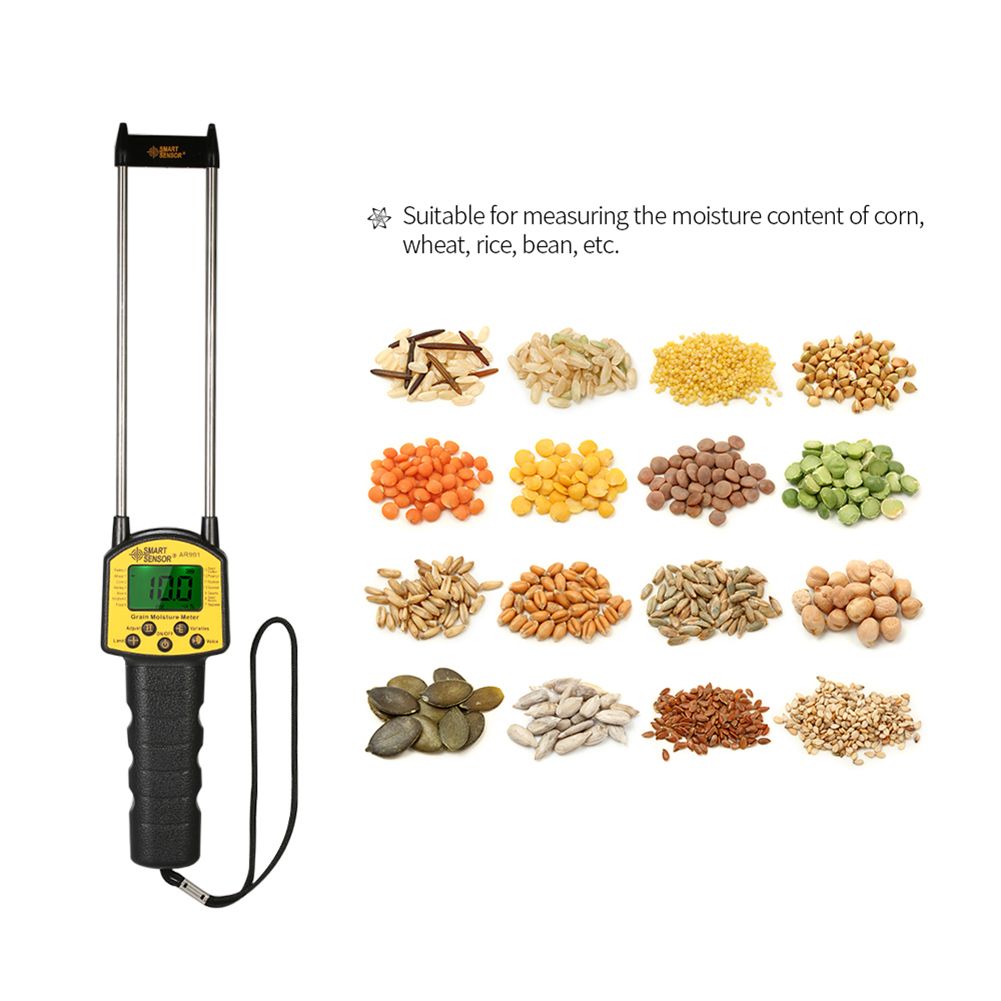 Handheld Corn Wheat Bean LCD Digital Grain Moisture Meter Hygrometer With Probe Moisture Meters Tools