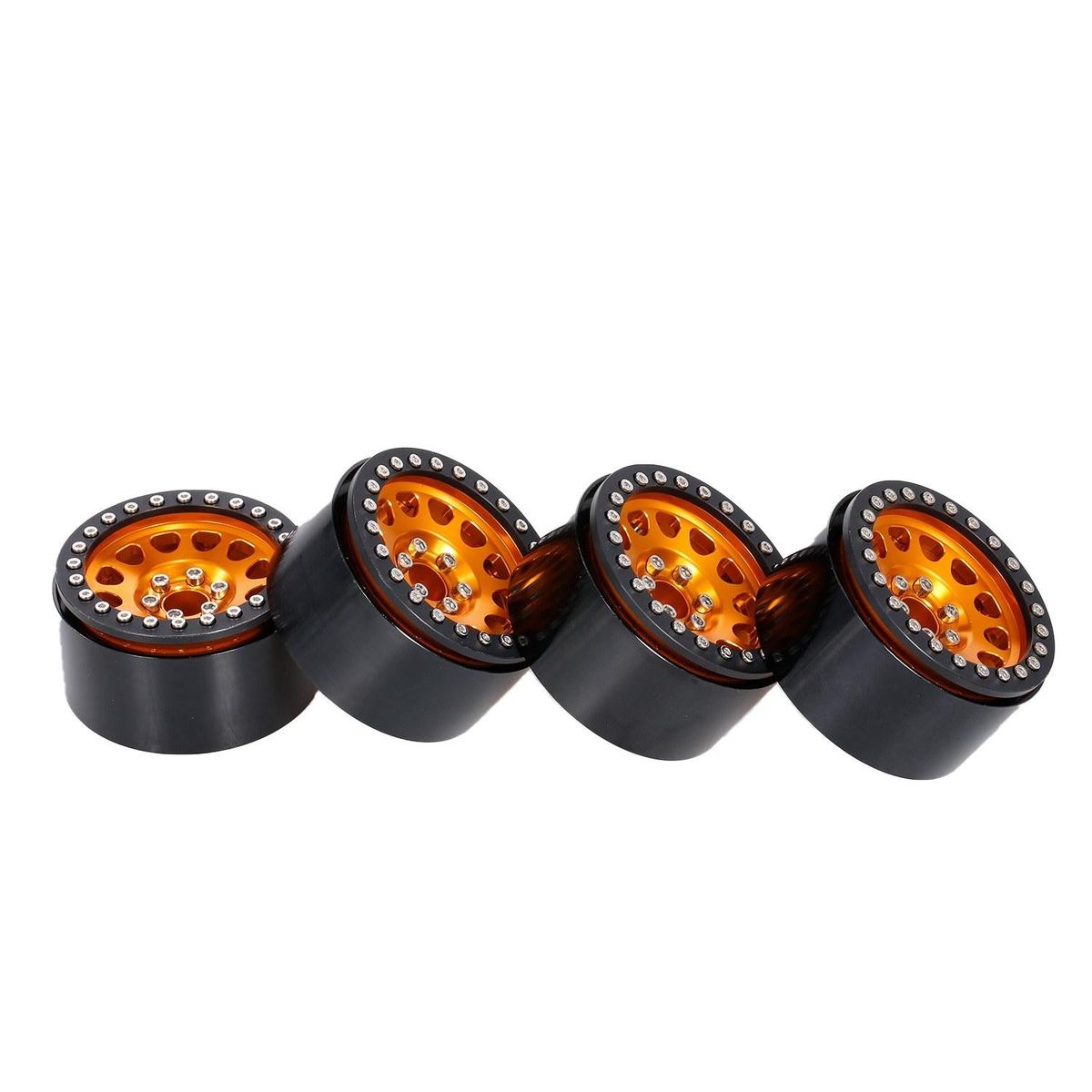 4PCS 2.2IN Crawler RC Tires with Metal Rim Ultra Soft Rock Crawler Tires for 1/10 rc Rock Crawler Traxxas Trx4 TRX-6 Axial Scx10 90046