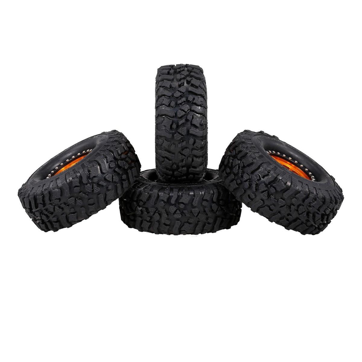 4PCS 2.2IN Crawler RC Tires with Metal Rim Ultra Soft Rock Crawler Tires for 1/10 rc Rock Crawler Traxxas Trx4 TRX-6 Axial Scx10 90046