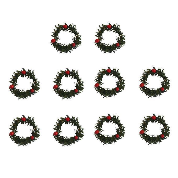 10x Mini Dia4cm Wreath Garland Christmas Home Party Decoration Xmas